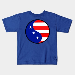 USA Yin Yang For The Fourth Of July - Yin And Yang Art Kids T-Shirt